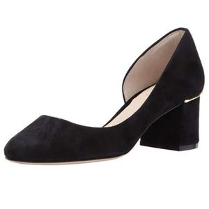 NEW COLE HAAN Suede Block Heel Laree Grand OS Pump Suede Leather Shoes Heels